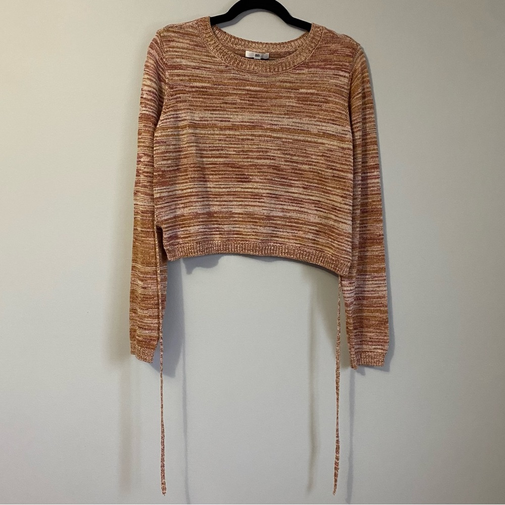 BP Multicolour Open Back Waist Tie Knit Sweater